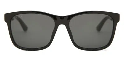 Pre-owned Gucci Gg0746s Sunglasses Men Black / Grey Rectangle 57mm & Authentic In Gray