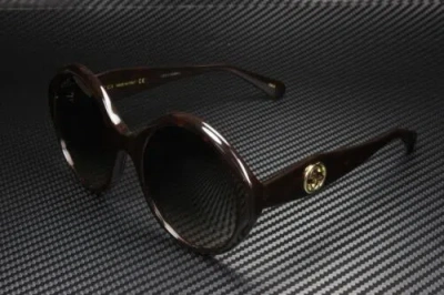 Pre-owned Gucci Gg0797s 002 Havana Brown Square 54 Mm Women's Sunglasses