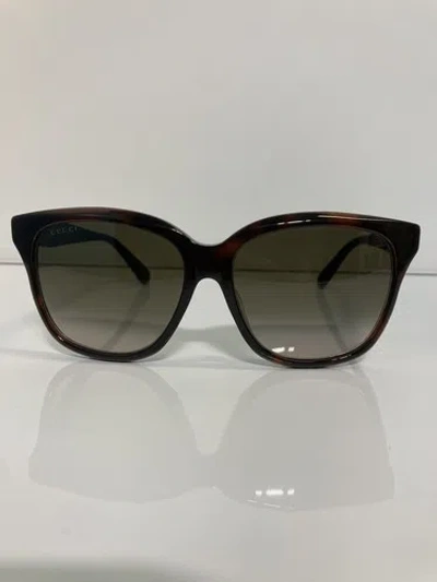 Pre-owned Gucci Gg0800sa 003 Havana Woman Plastic Sunglasses