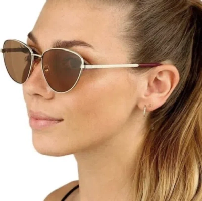 Pre-owned Gucci Gg0803s-002-58 Gold Sunglasses