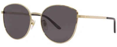 Pre-owned Gucci Gg0807sa-001 Unisex Cat Eye Designer Sunglasses Shiny Gold Black/grey 58mm In Multicolor