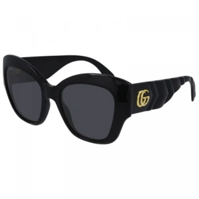 Pre-owned Gucci Gg0808s 001 Black/grey 53-20-145 Sunglasses In Gray