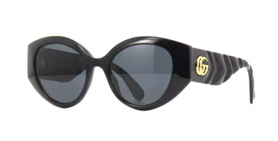 Pre-owned Gucci Gg0809s Black/grey (001) Sunglasses In Gray