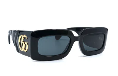 Pre-owned Gucci Gg0811s 001 Black Grey Authentic Sunglasses 53-21 In Gray