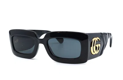 Pre-owned Gucci Gg0811s 001 Black Grey Women's Authentic Sunglasses 53-21-145 In Gray