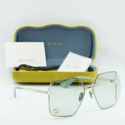 Pre-owned Gucci Gg0817s 003 Gold/green 65-17-140 Sunglasses