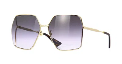 Pre-owned Gucci Gg0817s Gold/grey Shaded (001) Sunglasses