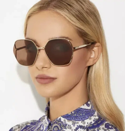 Pre-owned Gucci Gg0818sa - 002 Brown Sunglasses In Gold