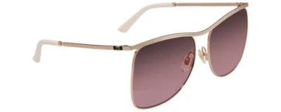 Pre-owned Gucci Gg0820s-004 Women's Designer Sunglasses Gold Ivory White/violet Pink 63 Mm In Multicolor