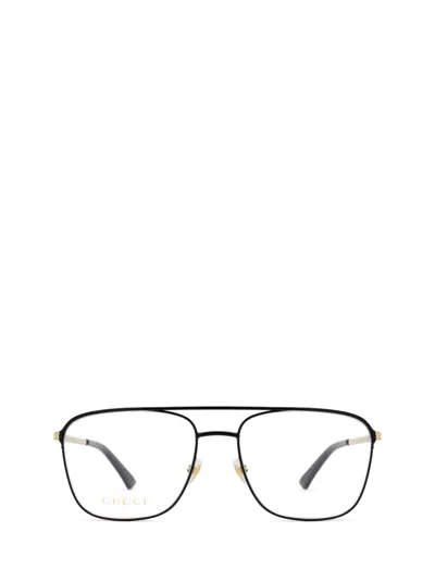 Gucci 56mm Optical Glasses In Black Gold