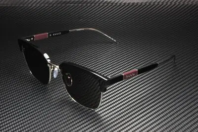 Pre-owned Gucci Gg0846sk 002 Rectangular Squared Black Brown Brown 55 Mm Men's Sunglasses