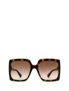 Gucci Tortoiseshell Print Square Sunglasses In Havana