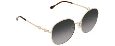 Pre-owned Gucci Gg0881sa-001 Women's Round Sunglasses Gold Brown Tortoise Havana/grey 59mm In Multicolor