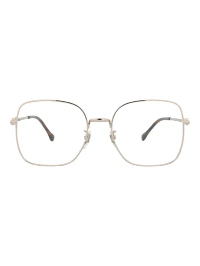 Gucci Gg0883oa Eyeglasses In 70051 - Gold Gold Transparent