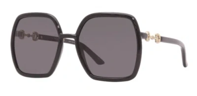 Pre-owned Gucci Gg0890s-001-55 Black Black Grey In Gray