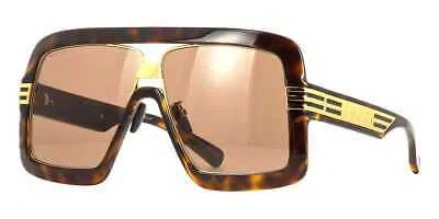 Pre-owned Gucci Gg0900s 002 Sunglasses Havana Frame Brown Lenses 60 Mm