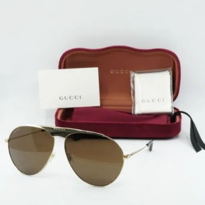 Pre-owned Gucci Gg0908s 001 Gold/brown 65-13-145 Sunglasses
