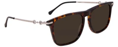 Pre-owned Gucci Gg0915s-002 Women's Designer Sunglasses Tortoise Havana Silver/brown 55 Mm In Multicolor