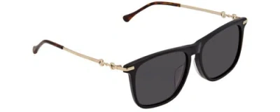 Pre-owned Gucci Gg0915sa-001 Women's Designer Sunglasses Black Gold Brown Havana/grey 56mm In Multicolor