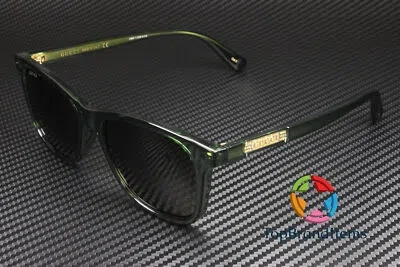 Pre-owned Gucci Gg0936s 003 Rectangular Green Transparent Brown 54 Mm Men's Sunglasses