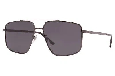Pre-owned Gucci Gg0941s 001 Sunglasses Men's Ruthenium/grey Lenses Pilot 60mm In Gray