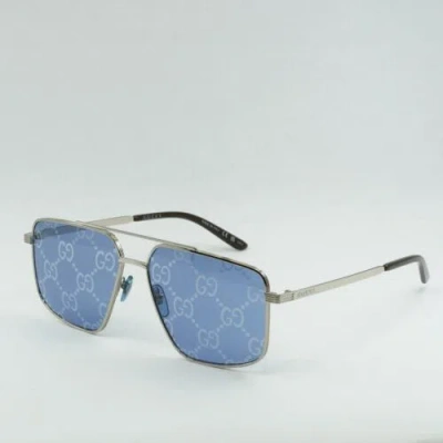 Pre-owned Gucci Gg0941s 004 Silver/blue 60-15-145 Sunglasses