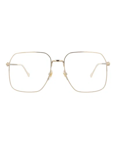 Gucci Gg0952o Eyeglasses In Gold Transparent