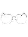 Gucci Womens Silver Gg0952o Silver-tone Rectangular-frame Optical Glasses In 003 Silver Silver Transparent