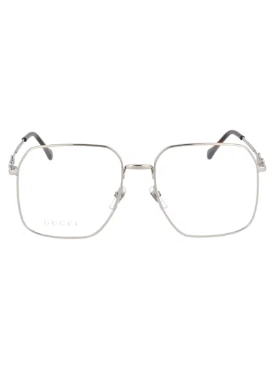 Gucci Womens Silver Gg0952o Silver-tone Rectangular-frame Optical Glasses