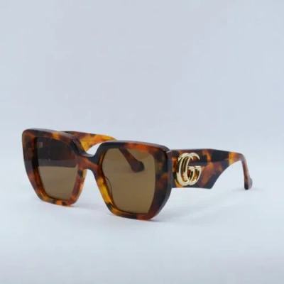 Pre-owned Gucci Gg0956s 007 Amber Havana/brown 54-19-145 Sunglasses