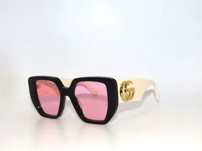 Pre-owned Gucci Gg0956s 0956s 002 Black White Pink Sunglasses 0956