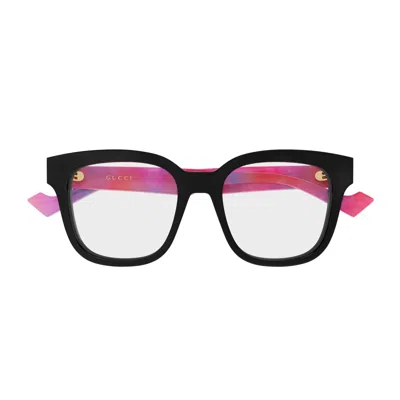 Gucci Gg0958o Linea Emblem 016 Black Havana Pink Glasses In Burgundy