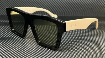 Pre-owned Gucci Gg0962s 004 Black Green Men's 55 Mm Sunglasses