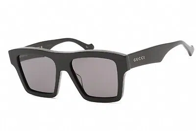 Pre-owned Gucci Gg0962s 005 Sunglasses Black Frame Dark Grey Lenses 55mm