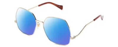 Pre-owned Gucci Gg0972s-003 Womens Polarized Sunglasses Gold Brown Tortoise 60mm 4 Options In Blue Mirror Polar