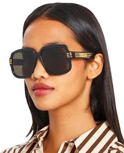 Pre-owned Gucci Gg0979s-001-59 Black Sunglasses In Gray