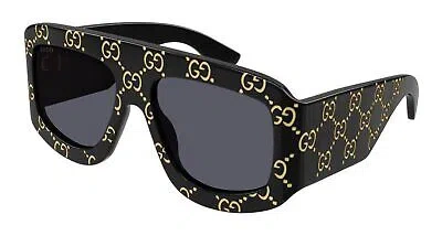 Pre-owned Gucci Gg0983s-004 Black Sunglasses In Gray