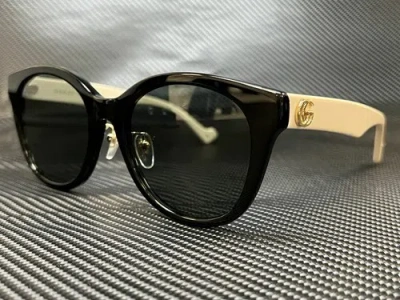 Pre-owned Gucci Gg1002sk 004 Black Round 56 Mm Women's Sunglasses In Gray
