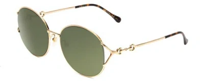 Pre-owned Gucci Gg1017sk-002 Womens Round Sunglasses In Gold & Tortoise Havana/green 58 Mm In Multicolor