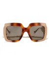 Gucci Woman Sunglass Gg1022s In 003 Havana Ivory Brown