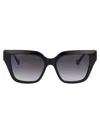 Gucci Interlocking G Logo Square-frame Sunglasses In 008 Black Black Grey