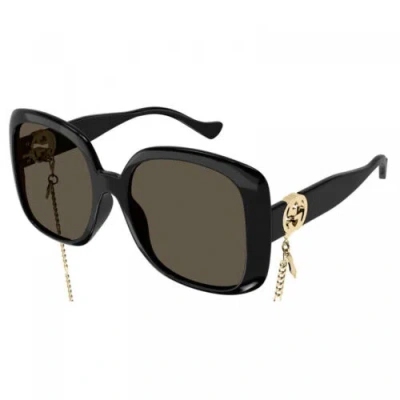 Pre-owned Gucci Gg1029sa 005 Black/brown 57-19-145 Sunglasses