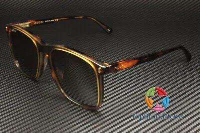 Pre-owned Gucci Gg1041s 002 Rectangular Square Havana Dark Grey 57 Mm Men's Sunglasses In Gray