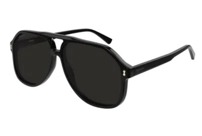 Pre-owned Gucci Gg1042s 001 Black/black Gray Unisex Sunglasses