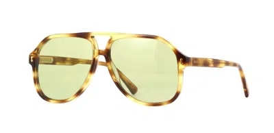 Pre-owned Gucci Gg1042s Light Havana/light Green (004) Sunglasses