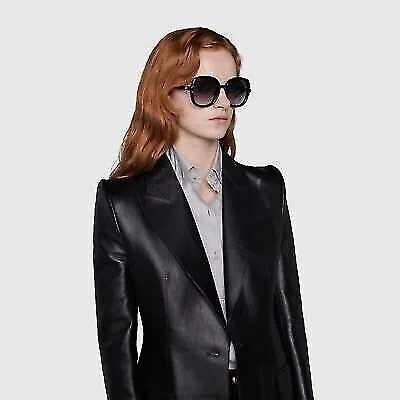 Pre-owned Gucci Gg1068sa-004-57 Havana Ivori Sunglasses