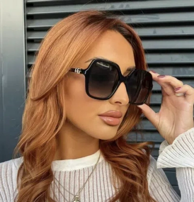 Pre-owned Gucci Gg1072s-001-56 Black Sunglasses In Gray