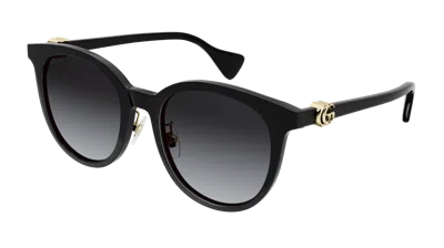 Pre-owned Gucci Gg1073sk 002 Black - Grey Gradient Lens Women's Sunglasses 54mm Authentic In Gray