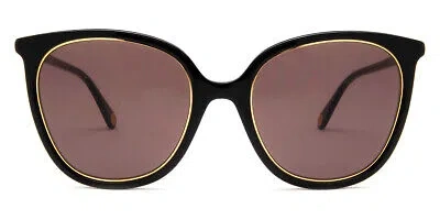 Pre-owned Gucci Gg1076s Sunglasses Women Black Brown Cat Eye 56mm 100% Authentic