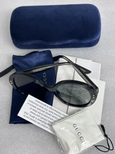 Pre-owned Gucci Gg1081s 001 Black Frame Women's 54-22-140 Sunglasses Gg 1081 In Gray